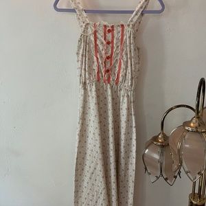 Vintage 70's Floral Virgin Suicides Prairie Midi Dress